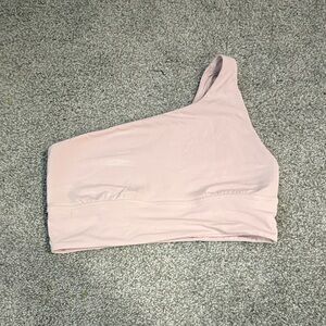 Lululemon One-Shoulder Sports Bra in Light Pink